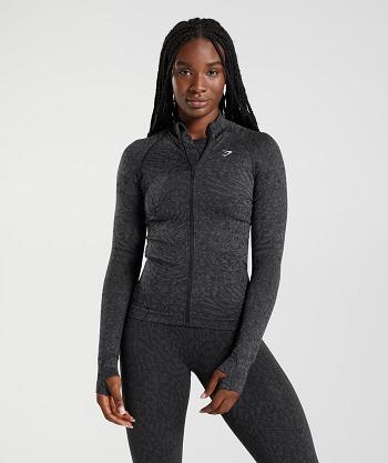 Gymshark Adapt Animal Zip Through Ženske Accessories Crne | HR 3794SGL